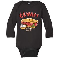 Cevapi Balkan Food Cevapcici Balkan Kitchen Cevape Baby Long Sleeve Bodysuit