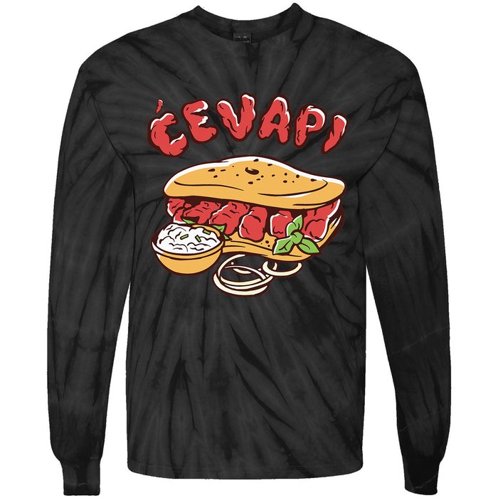 Cevapi Balkan Food Cevapcici Balkan Kitchen Cevape Tie-Dye Long Sleeve Shirt