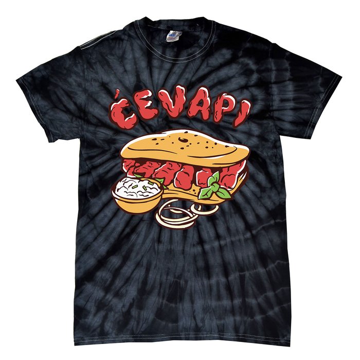 Cevapi Balkan Food Cevapcici Balkan Kitchen Cevape Tie-Dye T-Shirt