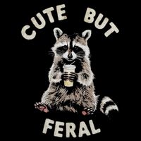 Cute But Feral Funny Sarcastic Raccoon Gift 16 in Basic Backpack