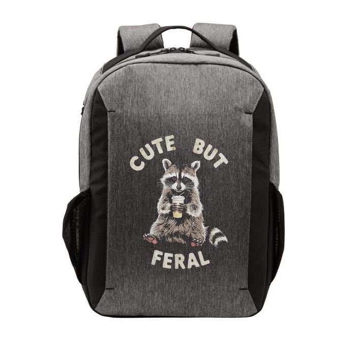 Cute But Feral Funny Sarcastic Raccoon Gift Vector Backpack