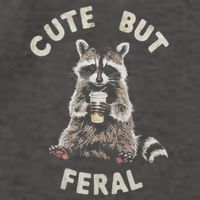Cute But Feral Funny Sarcastic Raccoon Gift Vector Backpack
