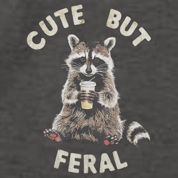 Cute But Feral Funny Sarcastic Raccoon Gift Vector Backpack