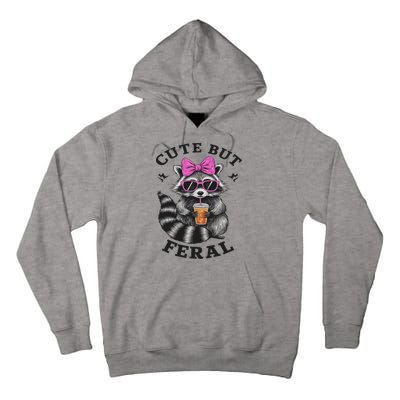 Cute But Feral Funny Colorful Racoon With Sunglasses Racoon Tall Hoodie