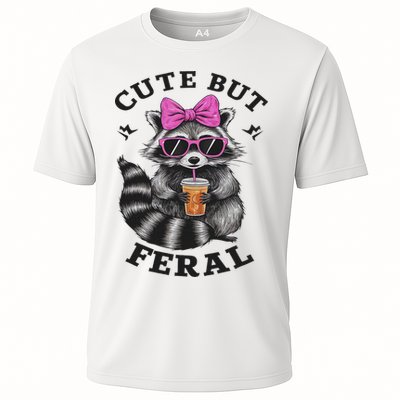 Cute But Feral Funny Colorful Racoon With Sunglasses Racoon Performance Shirt
