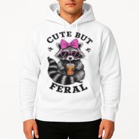 Cute But Feral Funny Colorful Racoon With Sunglasses Racoon Hoodie