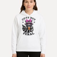 Cute But Feral Funny Colorful Racoon With Sunglasses Racoon Hoodie
