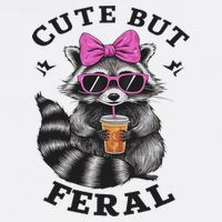 Cute But Feral Funny Colorful Racoon With Sunglasses Racoon Bucket Hat