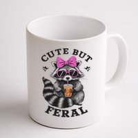 Cute But Feral Funny Colorful Racoon With Sunglasses Racoon Mug