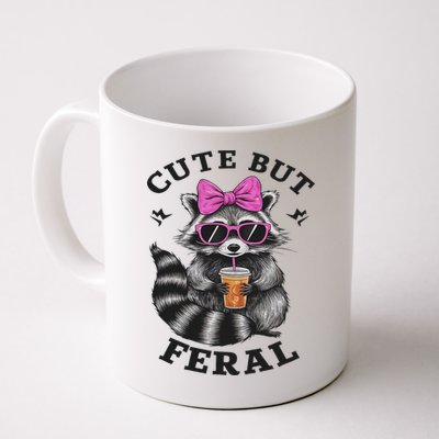 Cute But Feral Funny Colorful Racoon With Sunglasses Racoon Mug
