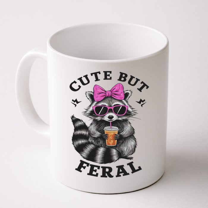 Cute But Feral Funny Colorful Racoon With Sunglasses Racoon Mug