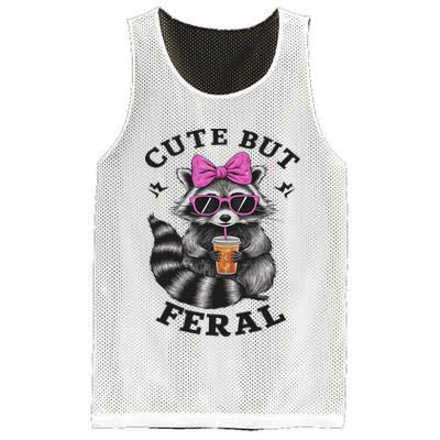 Cute But Feral Funny Colorful Racoon With Sunglasses Racoon Mesh Reversible Basketball Jersey Tank