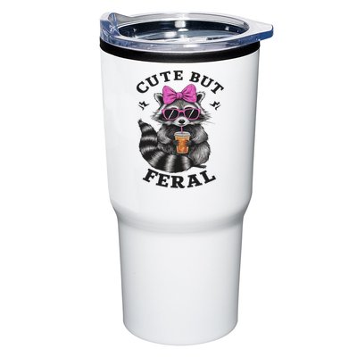 Cute But Feral Funny Colorful Racoon With Sunglasses Racoon Tumbler