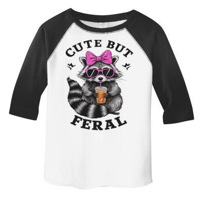 Cute But Feral Funny Colorful Racoon With Sunglasses Racoon Toddler Fine Jersey T-Shirt