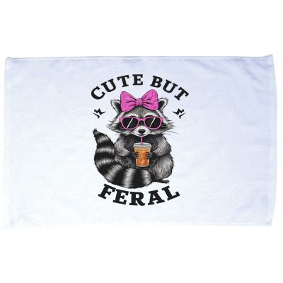 Cute But Feral Funny Colorful Racoon With Sunglasses Racoon Microfiber Hand Towel