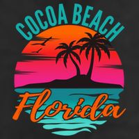 Cocoa Beach Florida Palm Tree Island Pink Sunset Adult Drive Performance Visor