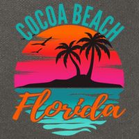 Cocoa Beach Florida Palm Tree Island Pink Sunset Cotton Canvas Backpack
