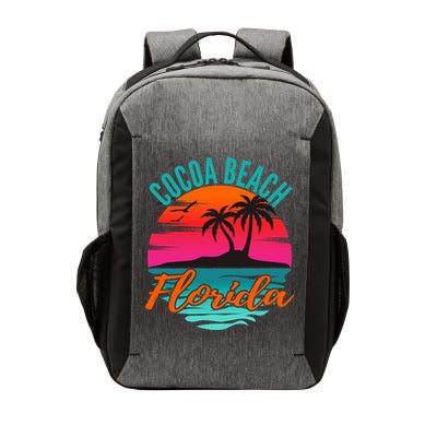 Cocoa Beach Florida Palm Tree Island Pink Sunset Vector Backpack