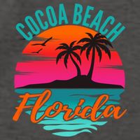 Cocoa Beach Florida Palm Tree Island Pink Sunset Vector Backpack