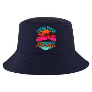 Cocoa Beach Florida Palm Tree Island Pink Sunset Cool Comfort Performance Bucket Hat