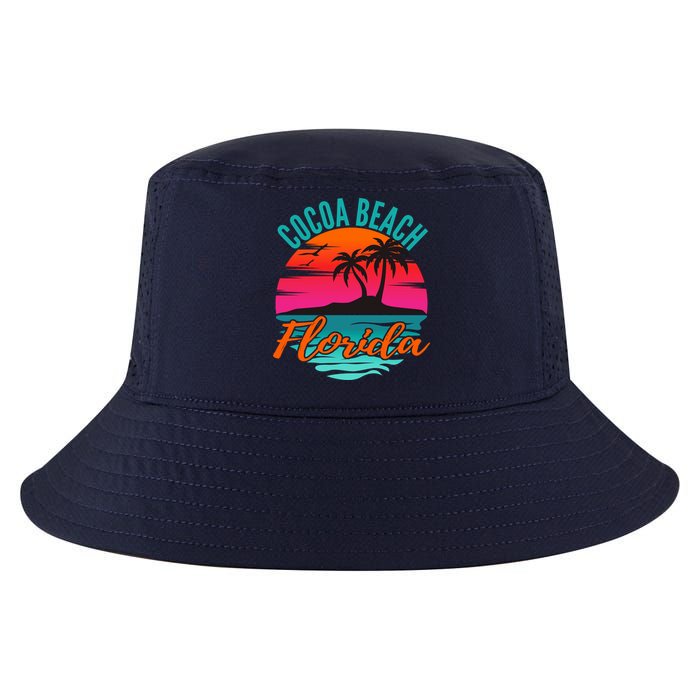 Cocoa Beach Florida Palm Tree Island Pink Sunset Cool Comfort Performance Bucket Hat