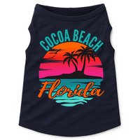 Cocoa Beach Florida Palm Tree Island Pink Sunset Doggie Tank
