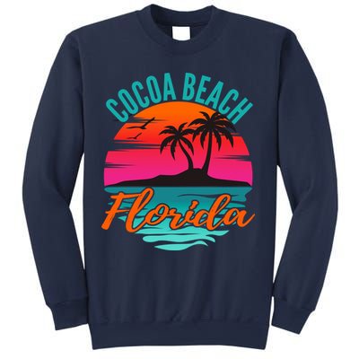 Cocoa Beach Florida Palm Tree Island Pink Sunset Sweatshirt
