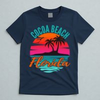 Cocoa Beach Florida Palm Tree Island Pink Sunset T-Shirt