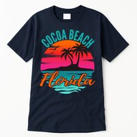 Cocoa Beach Florida Palm Tree Island Pink Sunset Tall T-Shirt