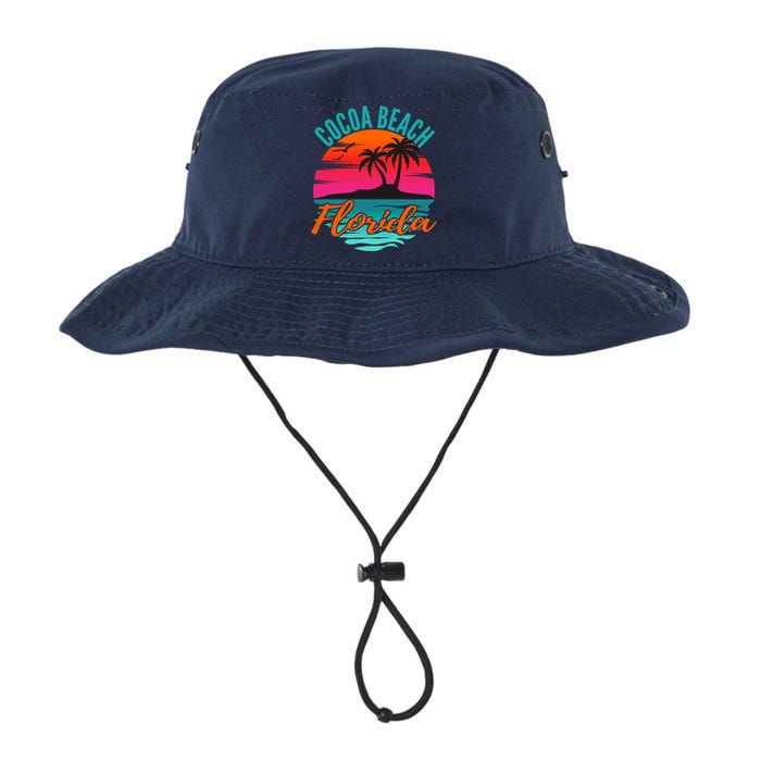 Cocoa Beach Florida Palm Tree Island Pink Sunset Legacy Cool Fit Booney Bucket Hat