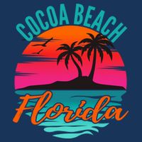 Cocoa Beach Florida Palm Tree Island Pink Sunset Bucket Hat