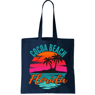 Cocoa Beach Florida Palm Tree Island Pink Sunset Bag