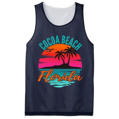 Cocoa Beach Florida Palm Tree Island Pink Sunset Mesh Reversible Basketball Jersey Tank