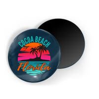 Cocoa Beach Florida Palm Tree Island Pink Sunset Magnet