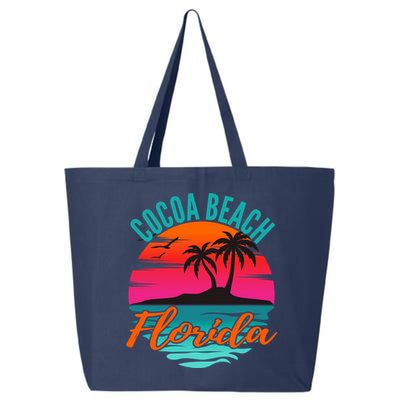 Cocoa Beach Florida Palm Tree Island Pink Sunset 25L Jumbo Tote