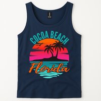 Cocoa Beach Florida Palm Tree Island Pink Sunset Tank Top
