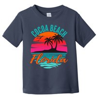 Cocoa Beach Florida Palm Tree Island Pink Sunset Toddler T-Shirt
