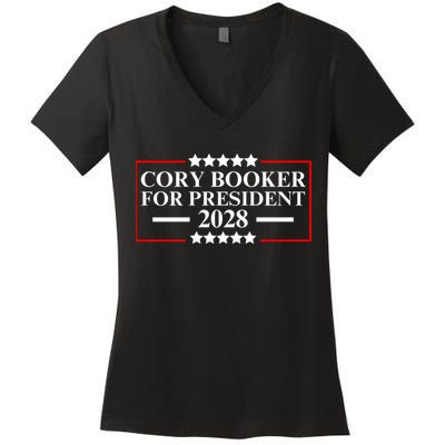 Cory Booker For President 2028 Women's V-Neck T-Shirt