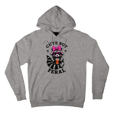 Cute But Feral Funny Colorful Raccoon With Sunglasses Tall Hoodie