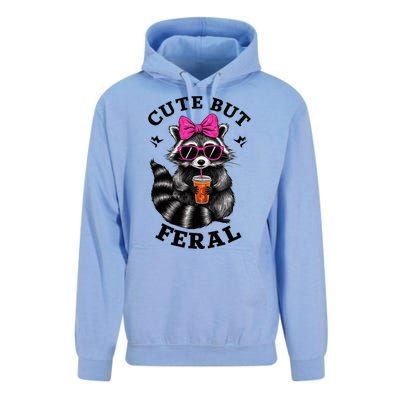 Cute But Feral Funny Colorful Raccoon With Sunglasses Unisex Surf Hoodie