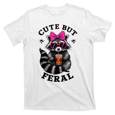 Cute But Feral Funny Colorful Raccoon With Sunglasses T-Shirt