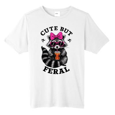 Cute But Feral Funny Colorful Raccoon With Sunglasses Tall Fusion ChromaSoft Performance T-Shirt