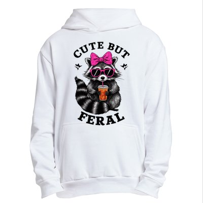 Cute But Feral Funny Colorful Raccoon With Sunglasses Urban Pullover Hoodie