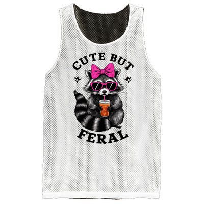 Cute But Feral Funny Colorful Raccoon With Sunglasses Mesh Reversible Basketball Jersey Tank