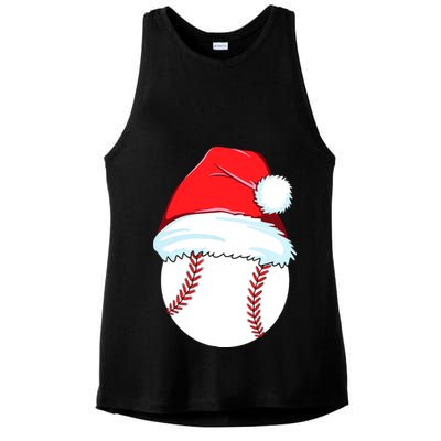 Christmas Baseball For Ball Santa Ladies PosiCharge Tri-Blend Wicking Tank
