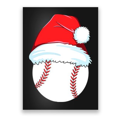 Christmas Baseball For Ball Santa Poster