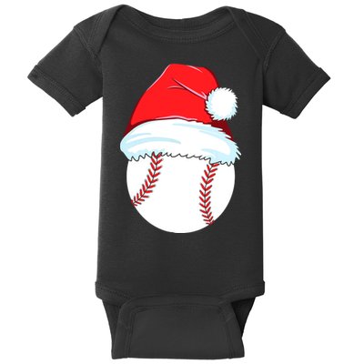 Christmas Baseball For Ball Santa Baby Bodysuit