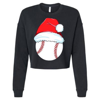 Christmas Baseball For Ball Santa Cropped Pullover Crew
