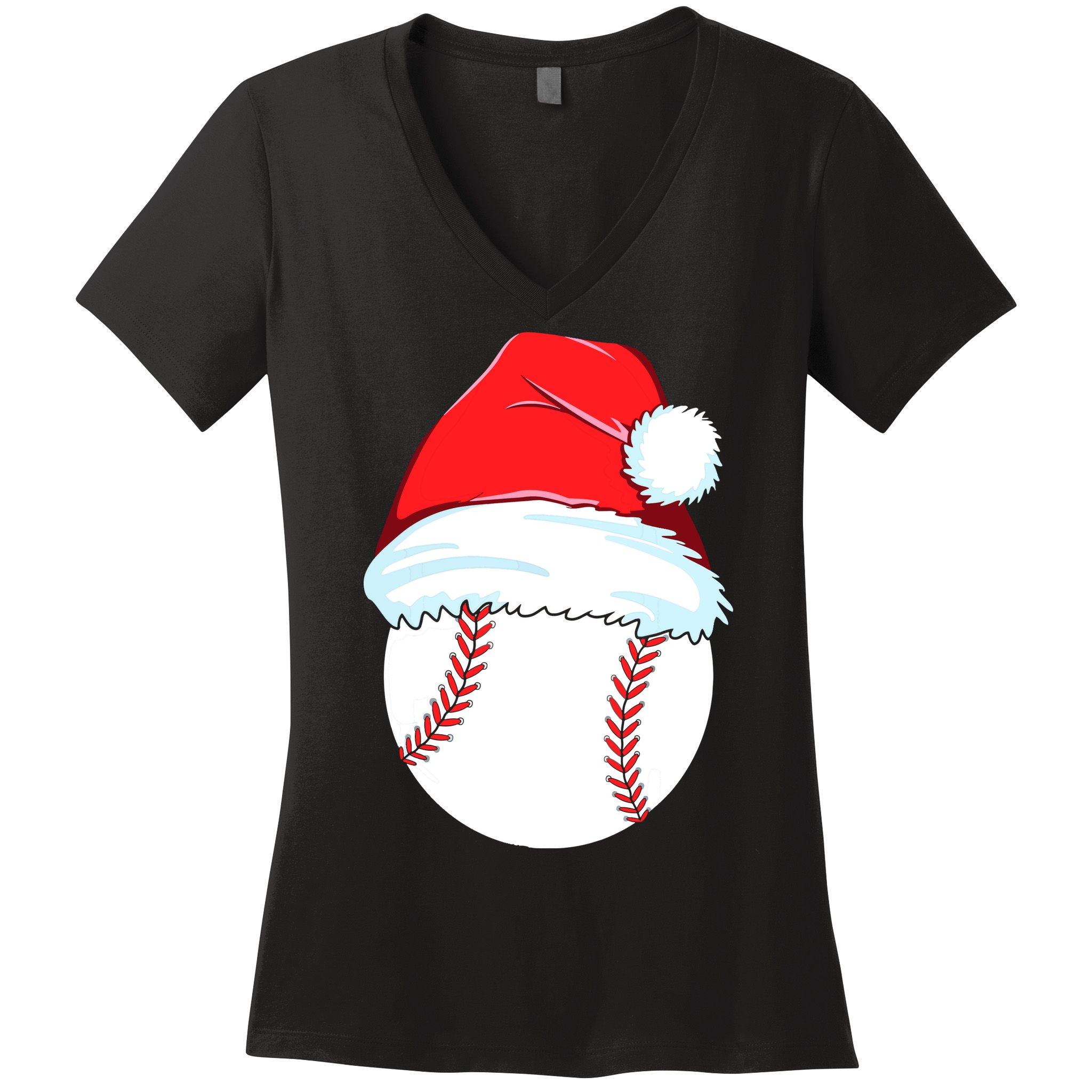 Christmas Baseball For Ball Santa Women's V-Neck T-Shirt