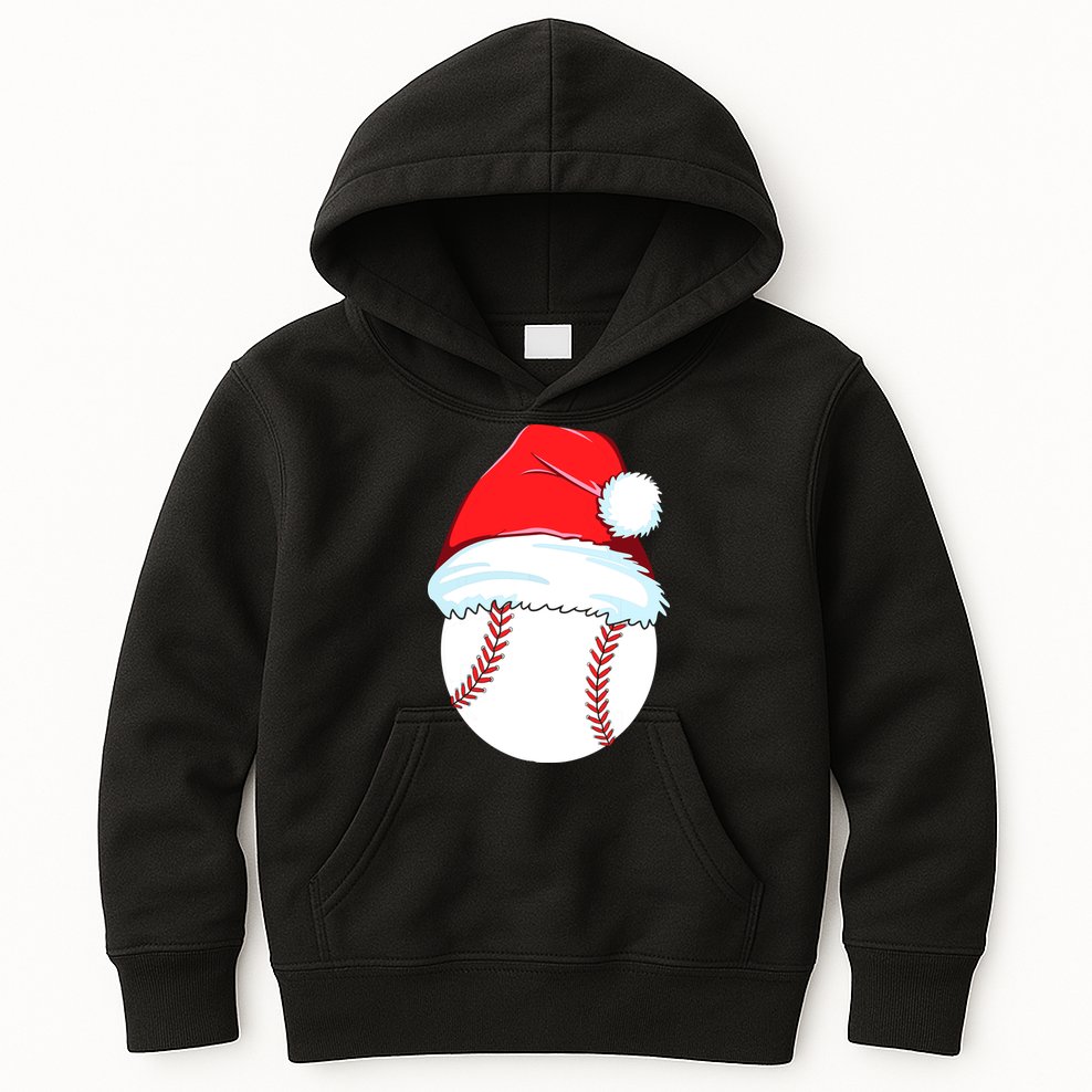 Christmas Baseball For Ball Santa Kids Hoodie